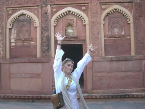 Jaime at the Red Fort in Agra, India - click on the image to send her an email