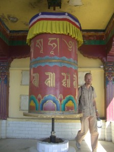 Giant prayer wheel in McLeod Ganj