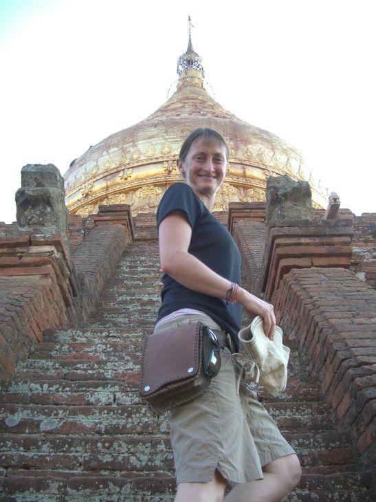 Climbing to the top in Bagan