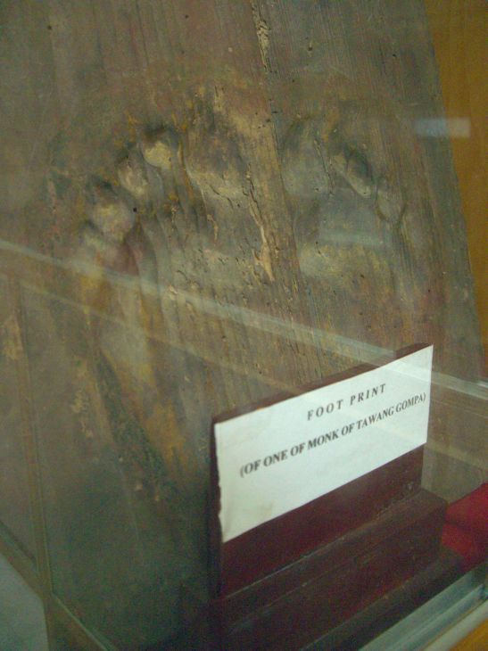 Tawang Gompa monk feet impression